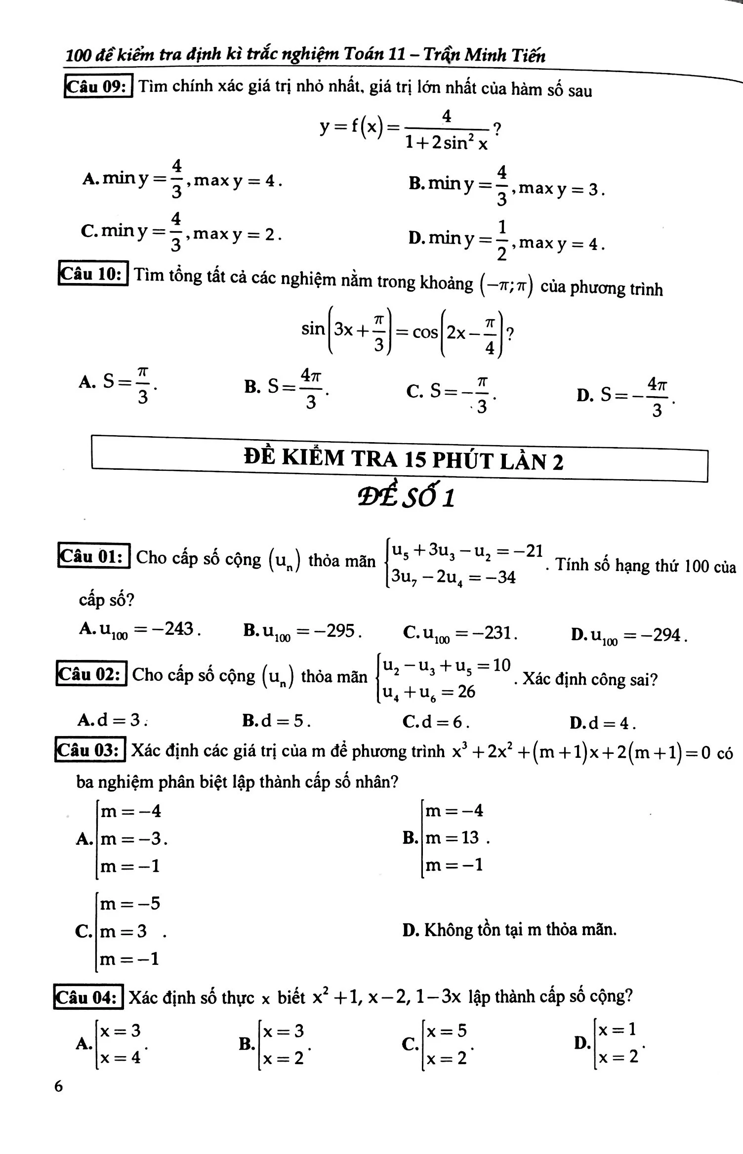 100 Đề Kiểm Tra Định Kì Trắc Nghiệm Toán 11 PDF đọc ebook online, epub online, nghe sách nói audio miễn phí.
