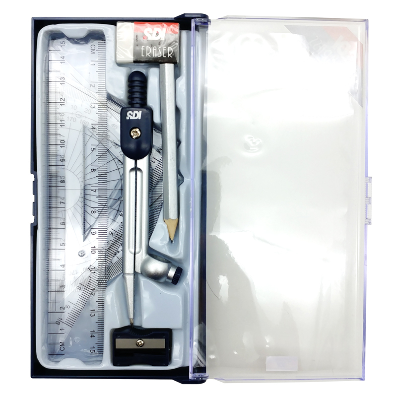 Bộ Compa 8 Món - Bút Chì Gỗ - SDI 0603A - FAHASA.COM