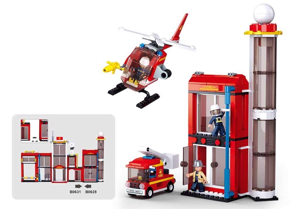Sluban Feuerwehr-Bauset M38-b0628 – 467 Teile, Kompatibel Mit Anderen Marken, Für Kinder Ab 6 Jahren