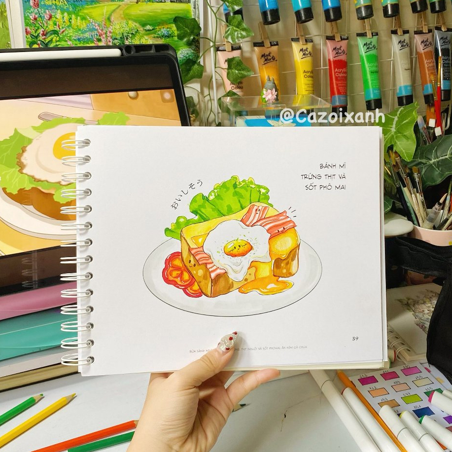 Sổ Tô Màu Đồ Ăn Nhật Bản 40 Tranh 250gsm Odom Paper