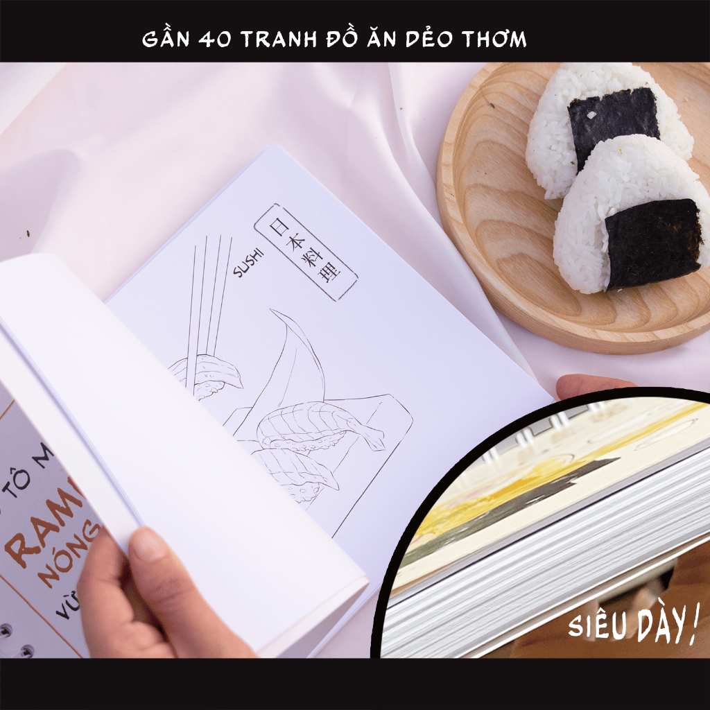 Sổ Tô Màu Đồ Ăn Nhật Bản 40 Tranh 250gsm Odom Paper