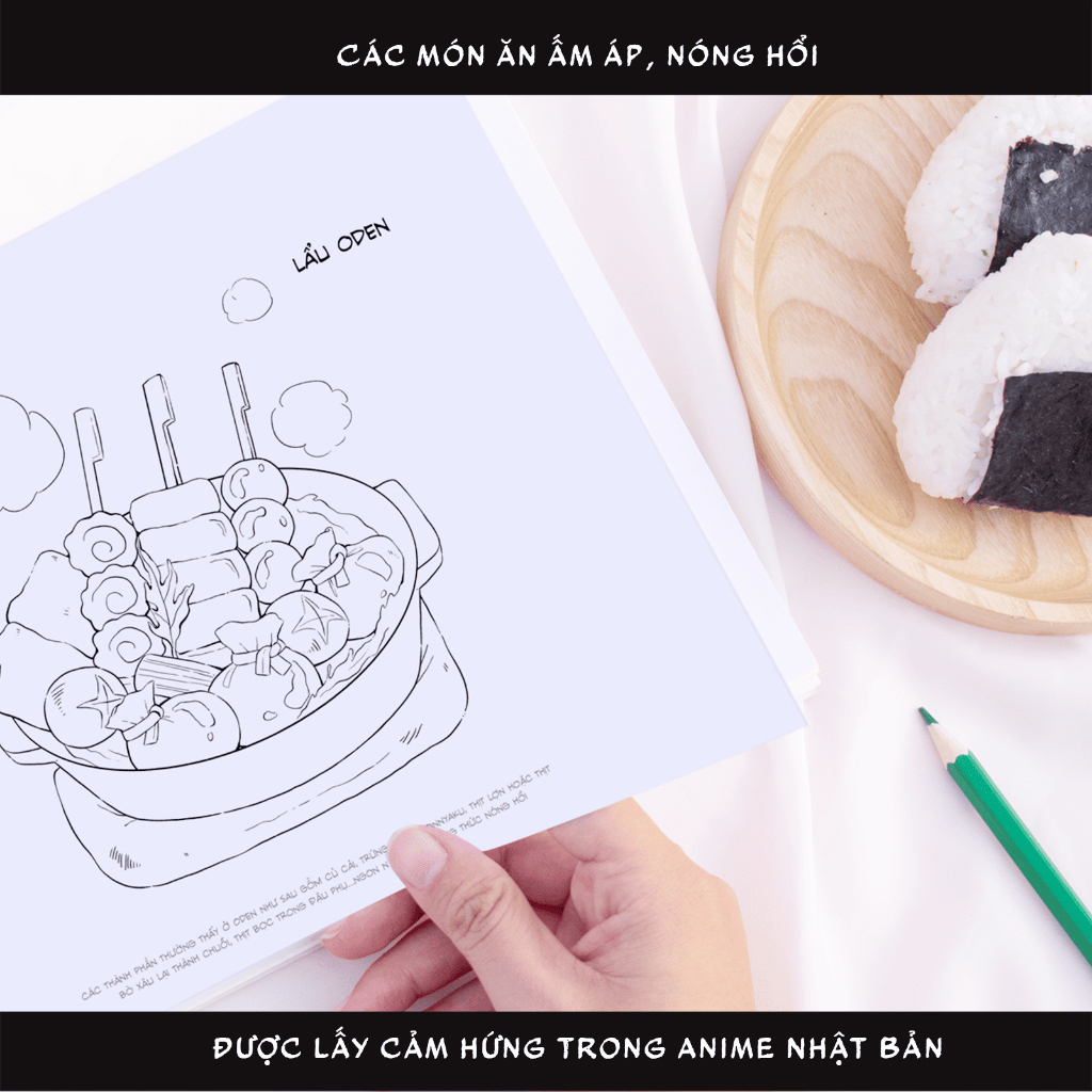 Sổ Tô Màu Đồ Ăn Nhật Bản 40 Tranh 250gsm Odom Paper