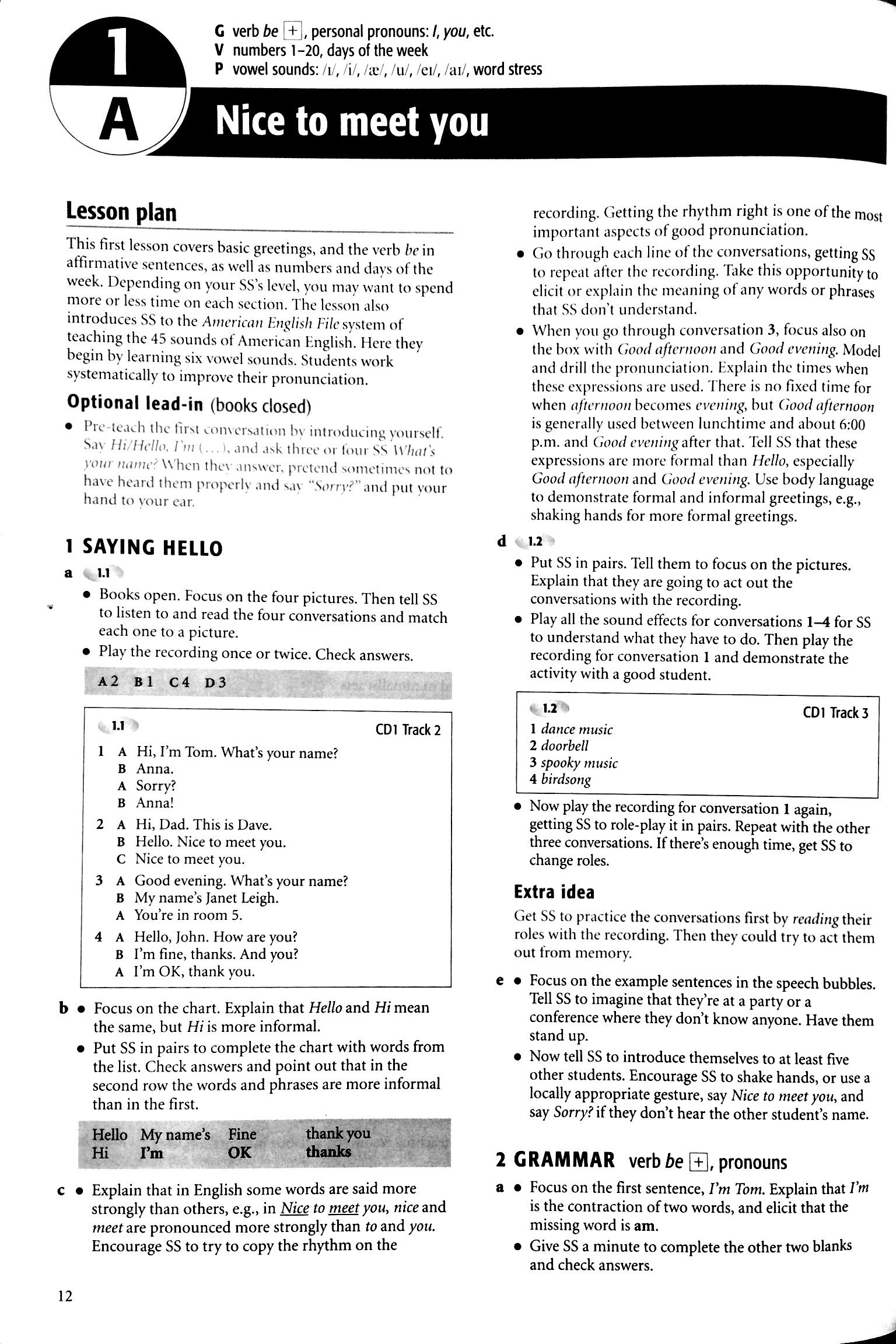 American English File 1 Teacher’s Book
