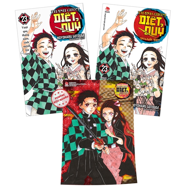 Combo Thanh Gươm Diệt Quỷ - Kimetsu No Yaiba - Tập 23 - Bản Thường + Bản Siêu Đặc Biệt - Tặng Kèm Poster Độc Quyền (Số Lượng Có Hạn) - Không Kèm Bìa