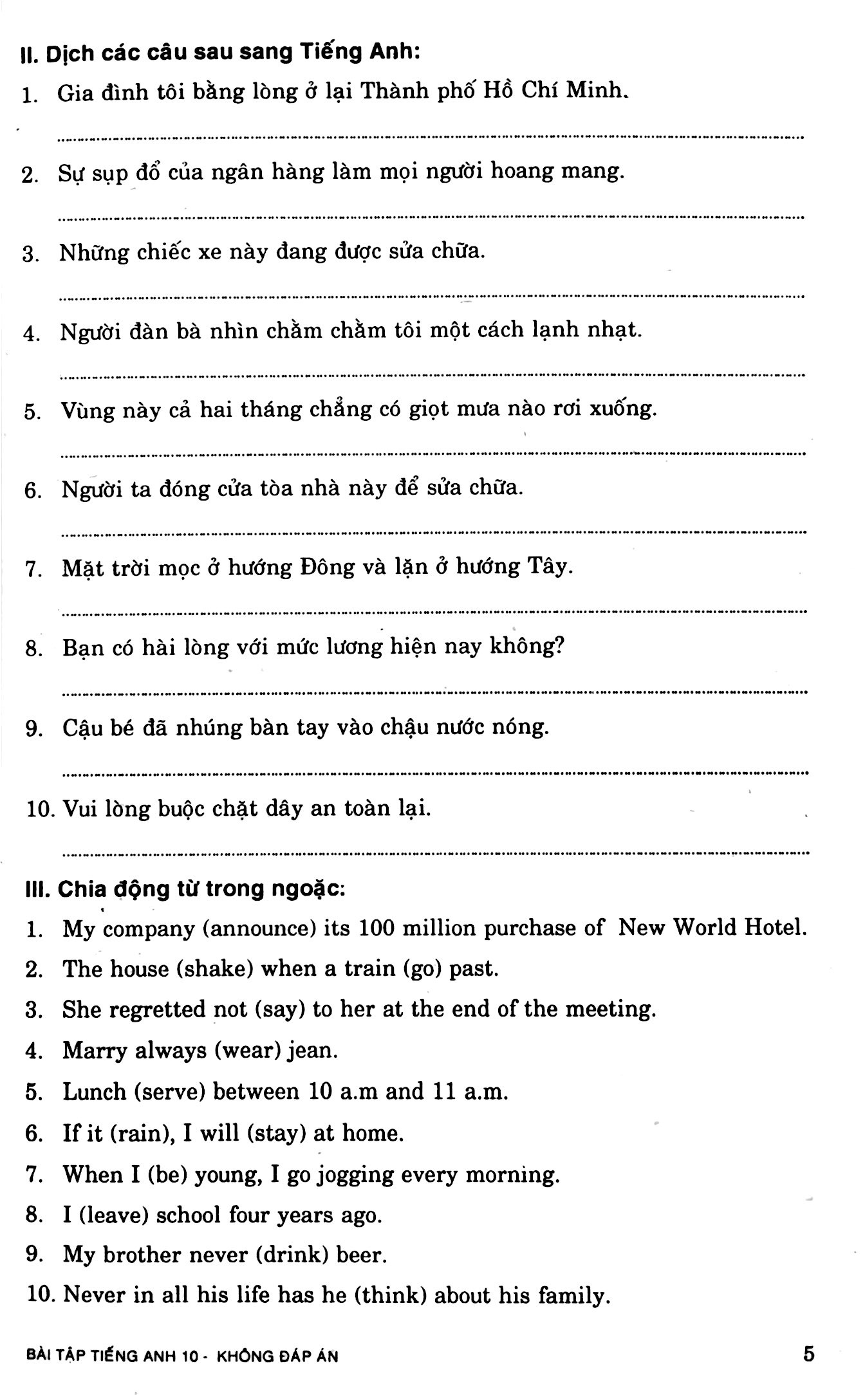Tải sách Bài Tập Tiếng Anh Lớp 10 PDF đọc ebook online, epub online, nghe sách nói audio miễn phí.