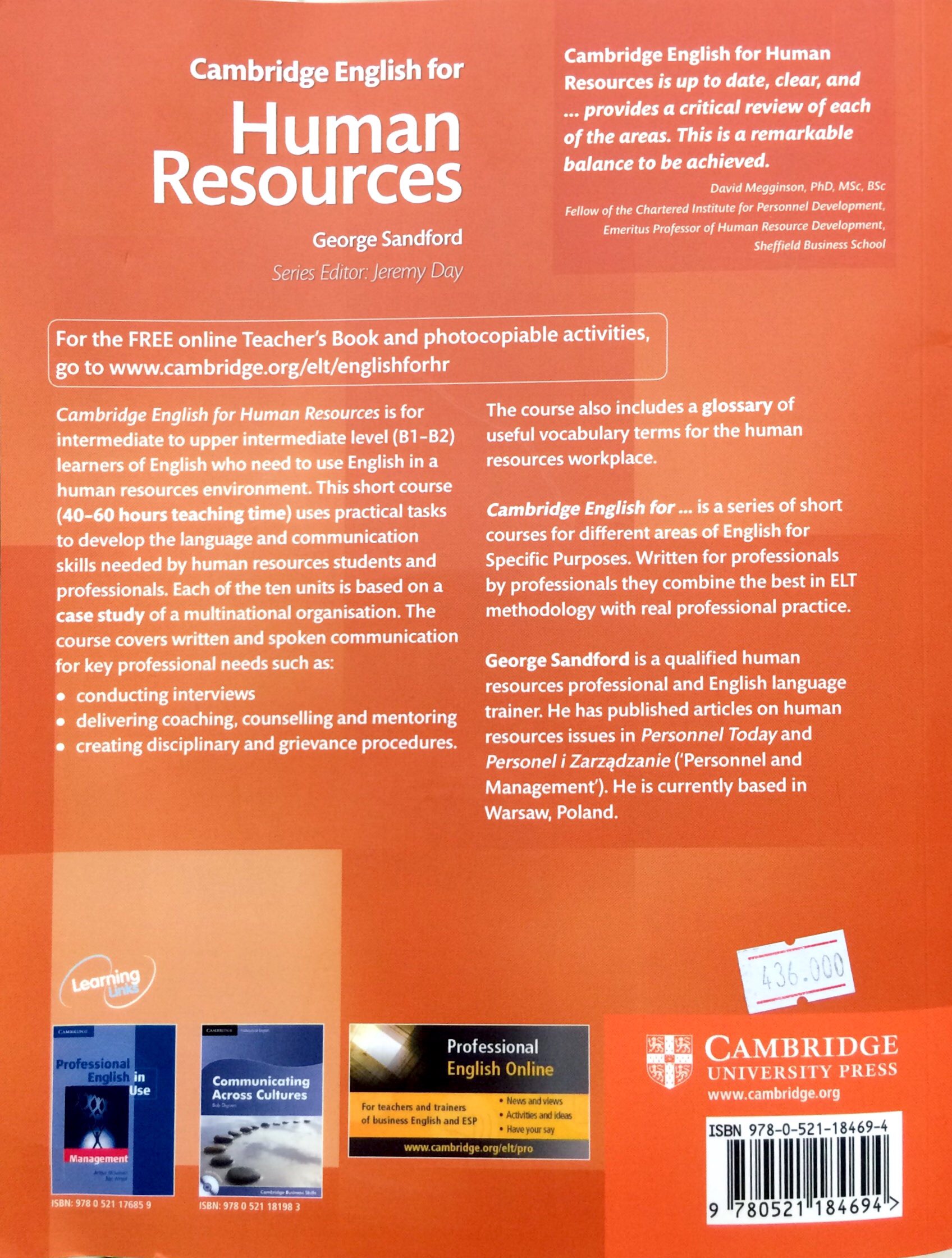 Cambridge English for Human Resources Student's Book with Audio CDs (2)