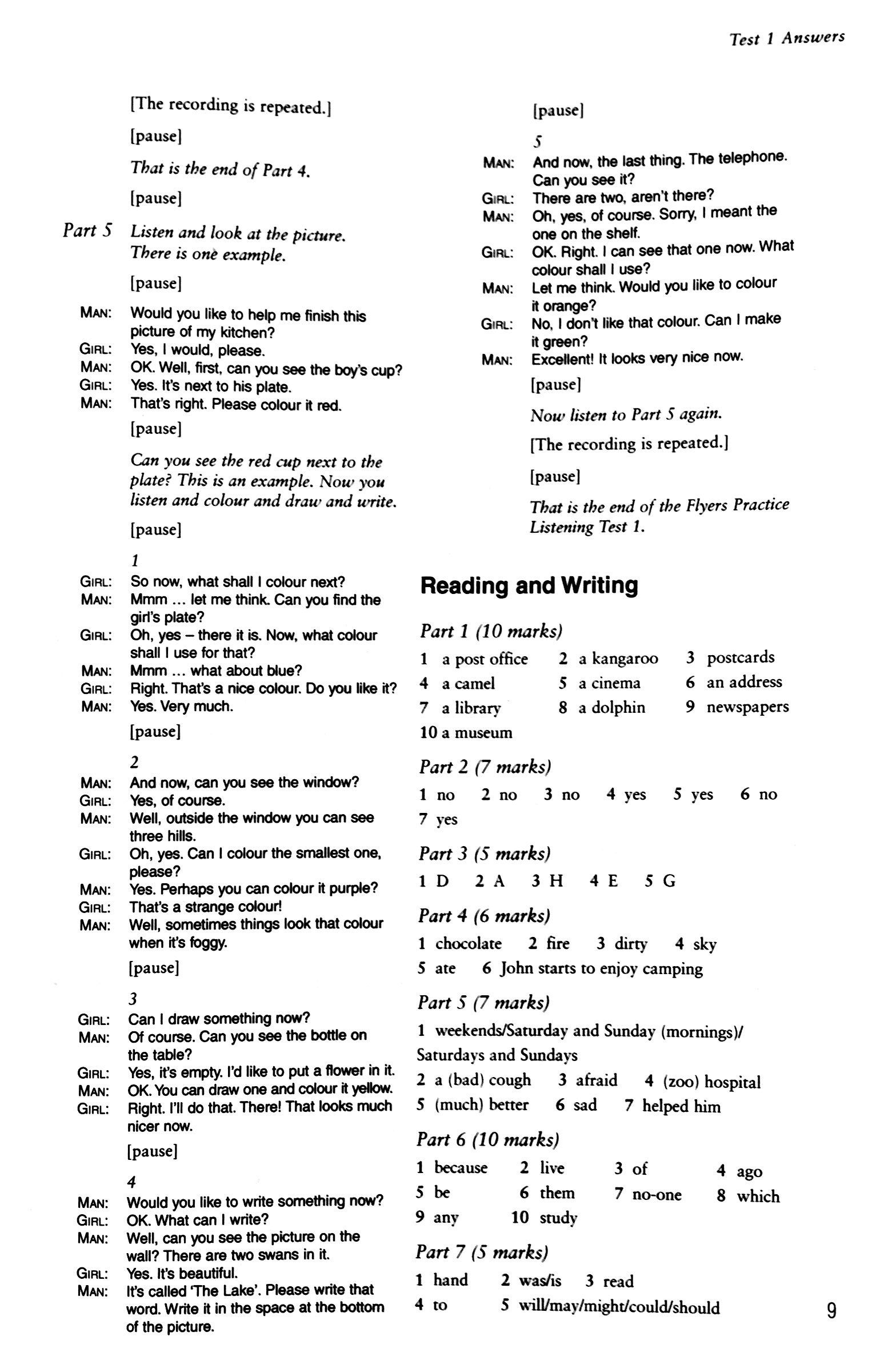 Cambridge Young Learners English Tests 4 Second edition Flyers 4 Answer