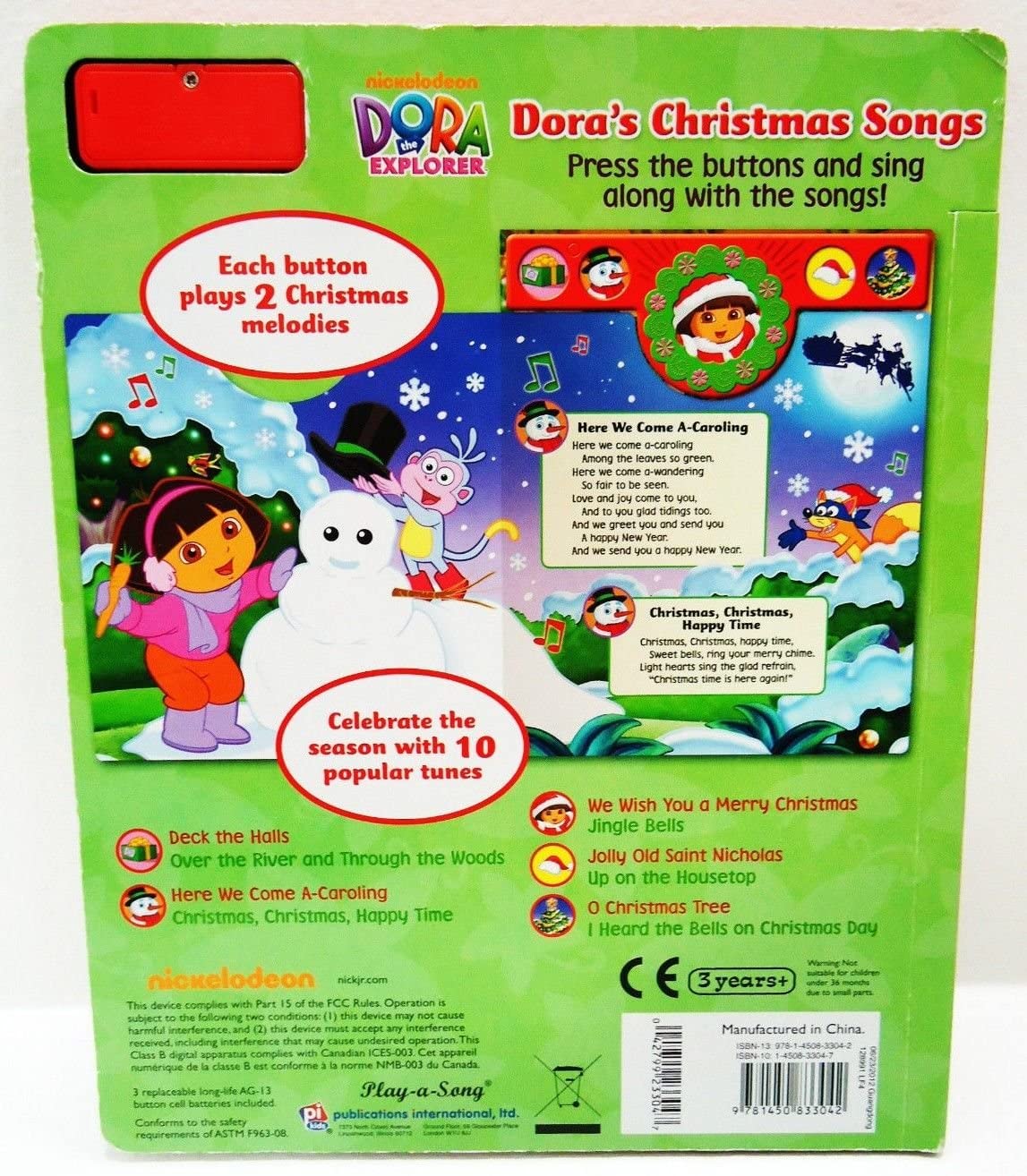 Dora's Christmas Songs Play A Song Book 10 popular tunes