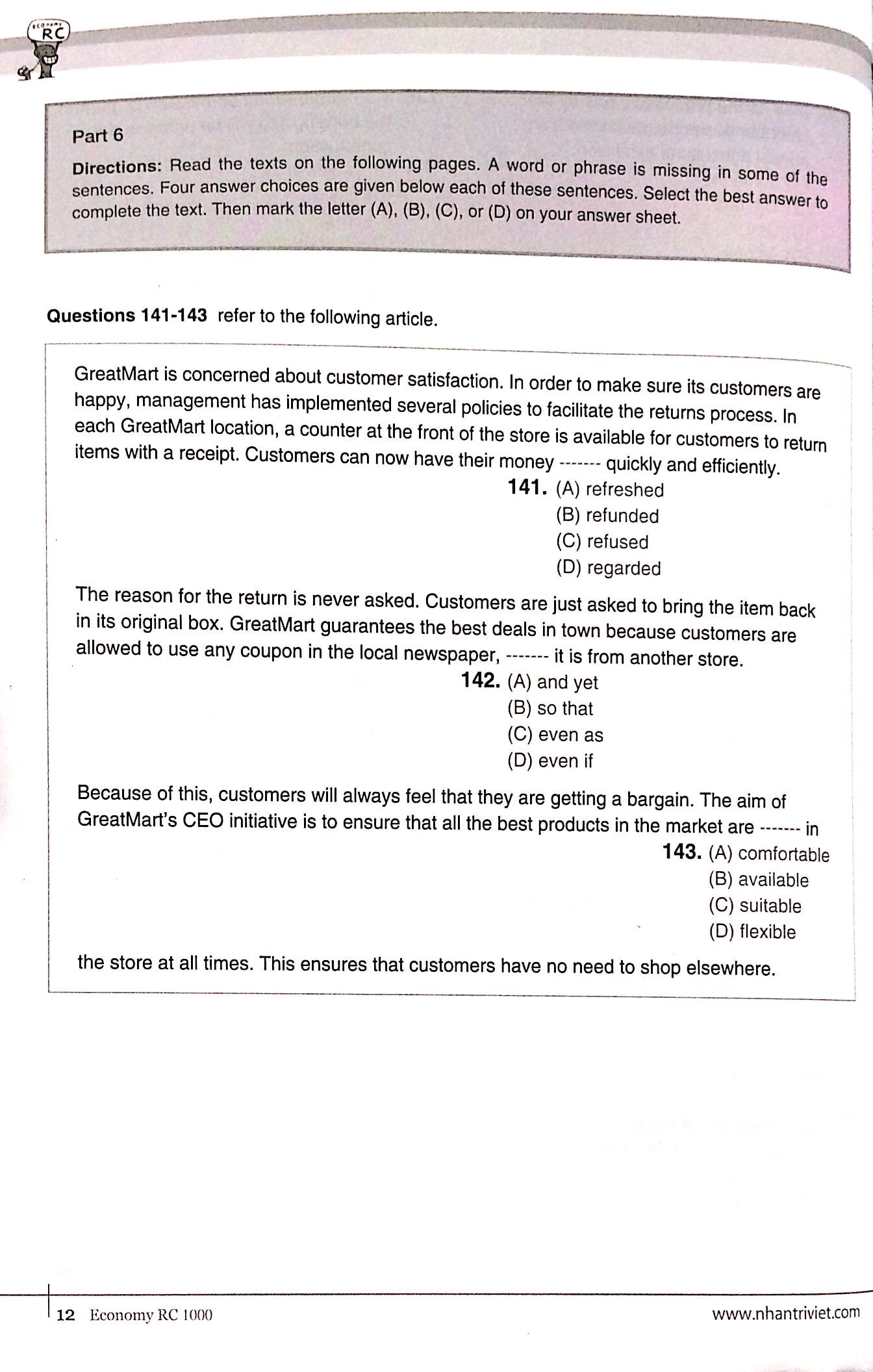 Tải sách Economy TOEIC RC1000 Vol 2 PDF đọc ebook online, epub online, nghe sách nói audio miễn phí.