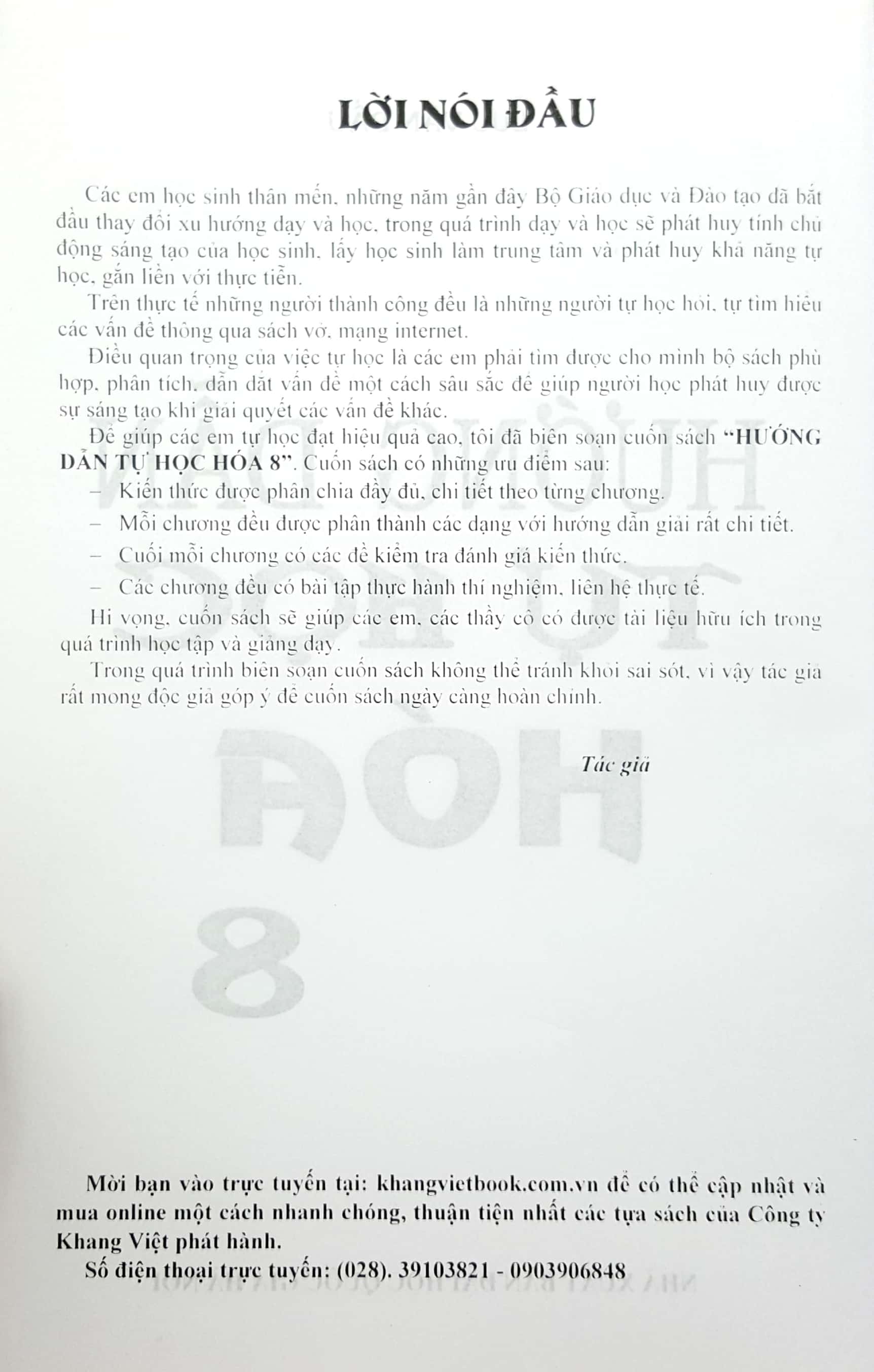 Tải sách Hướng Dẫn Tự Học Hóa 8 PDF đọc ebook online, epub online, nghe sách nói audio miễn phí.