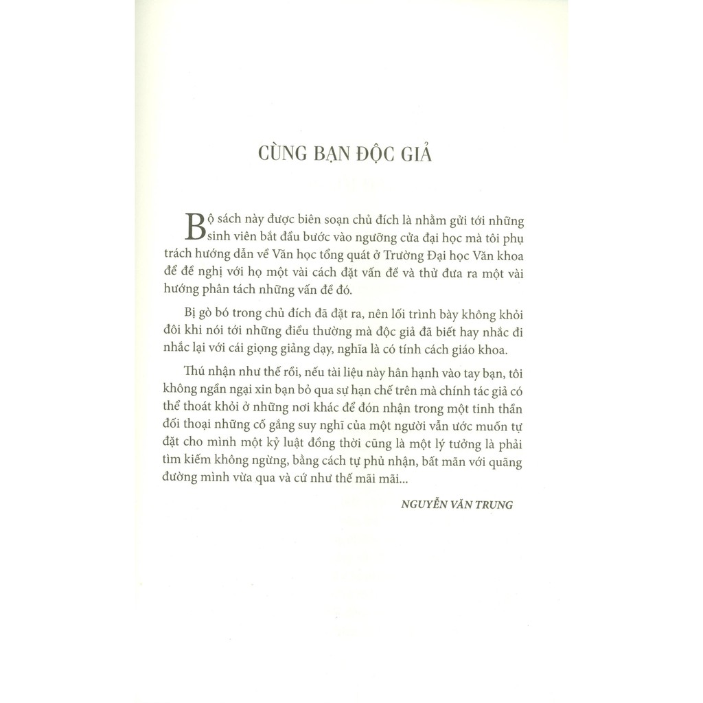Bộ Lược Khảo Văn Học I - Những Vấn Đề Tổng Quát PDF