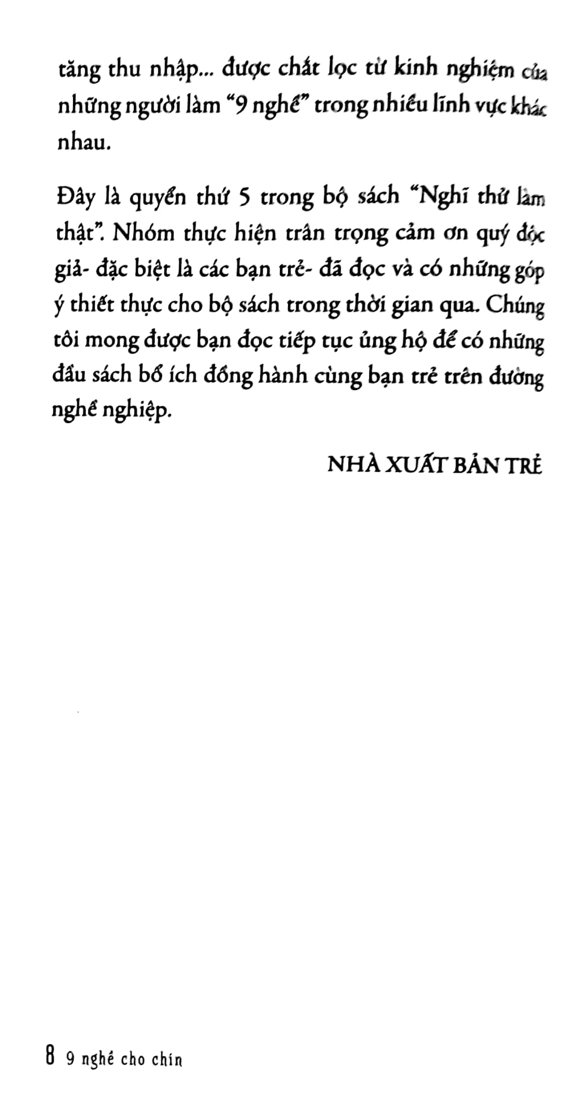 Nghĩ Thử Làm Thật - 9 Nghề Cho Chín PDF Nghĩ Thử Làm Thật - 9 Nghề Cho Chín PDF