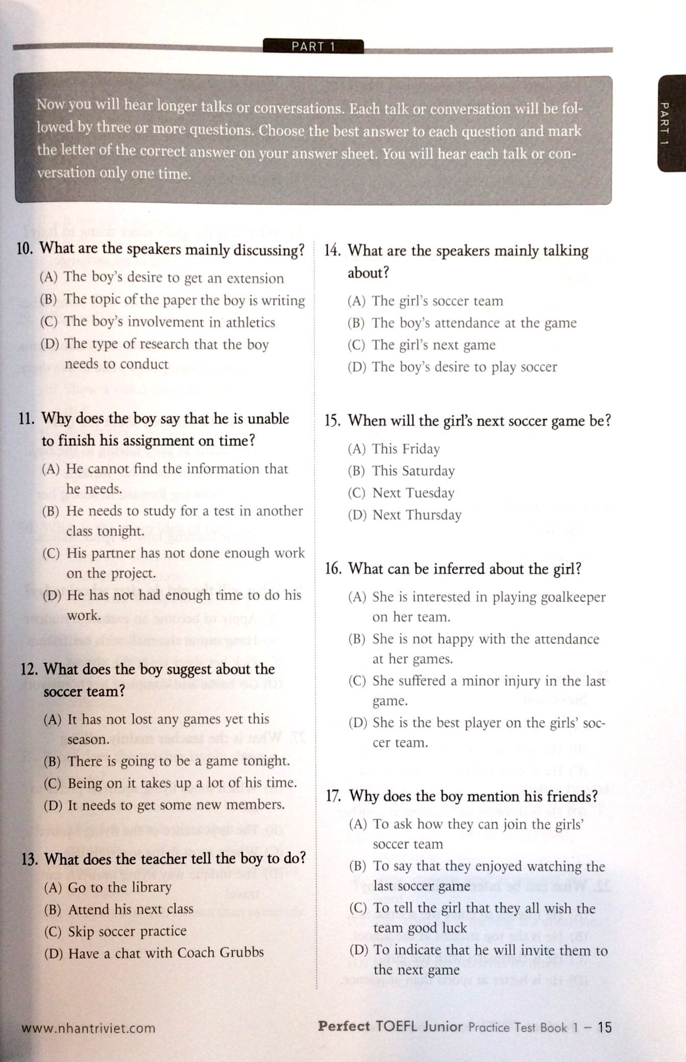 S ch Perfect TOEFL Junior Practice Test Book 1 CD FAHASA COM