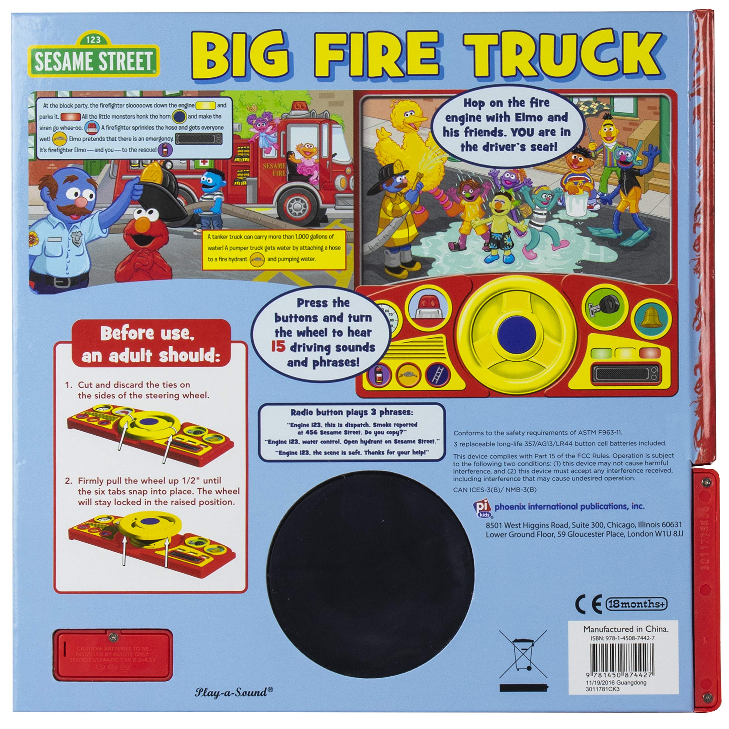 Sesame Street: Big Fire Truck (Steering Wheel Sound Book)
