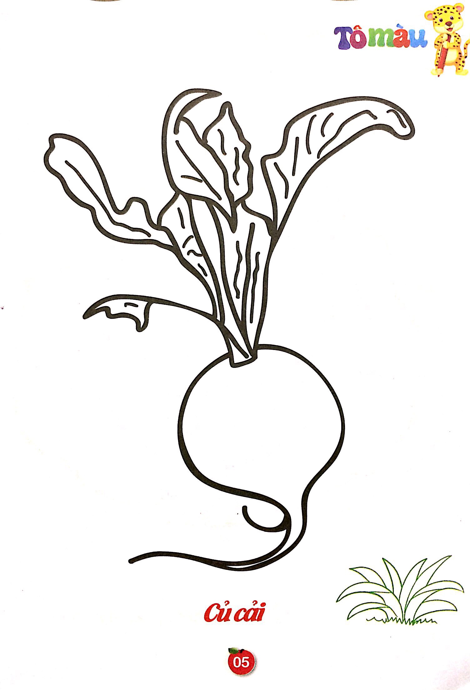 Sách Tô Màu Rau - Củ - Quả Song Ngữ Anh - Việt - Tập 1 - FAHASA.COM