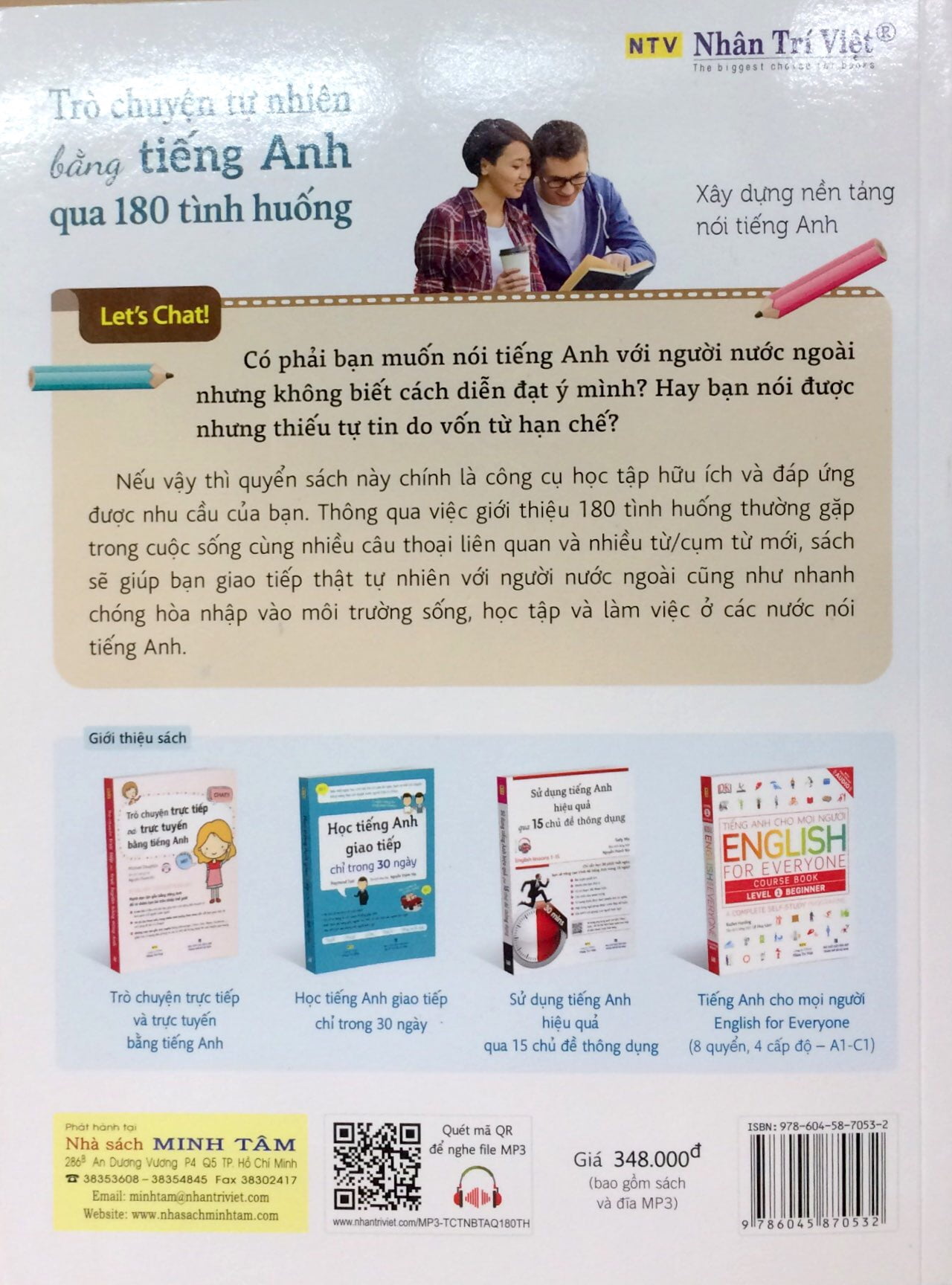 Trò Chuyện Tự Nhiên Bằng Tiếng Anh Qua 180 Tình Huống PDF đọc ebook online, epub online, nghe sách nói audio miễn phí.