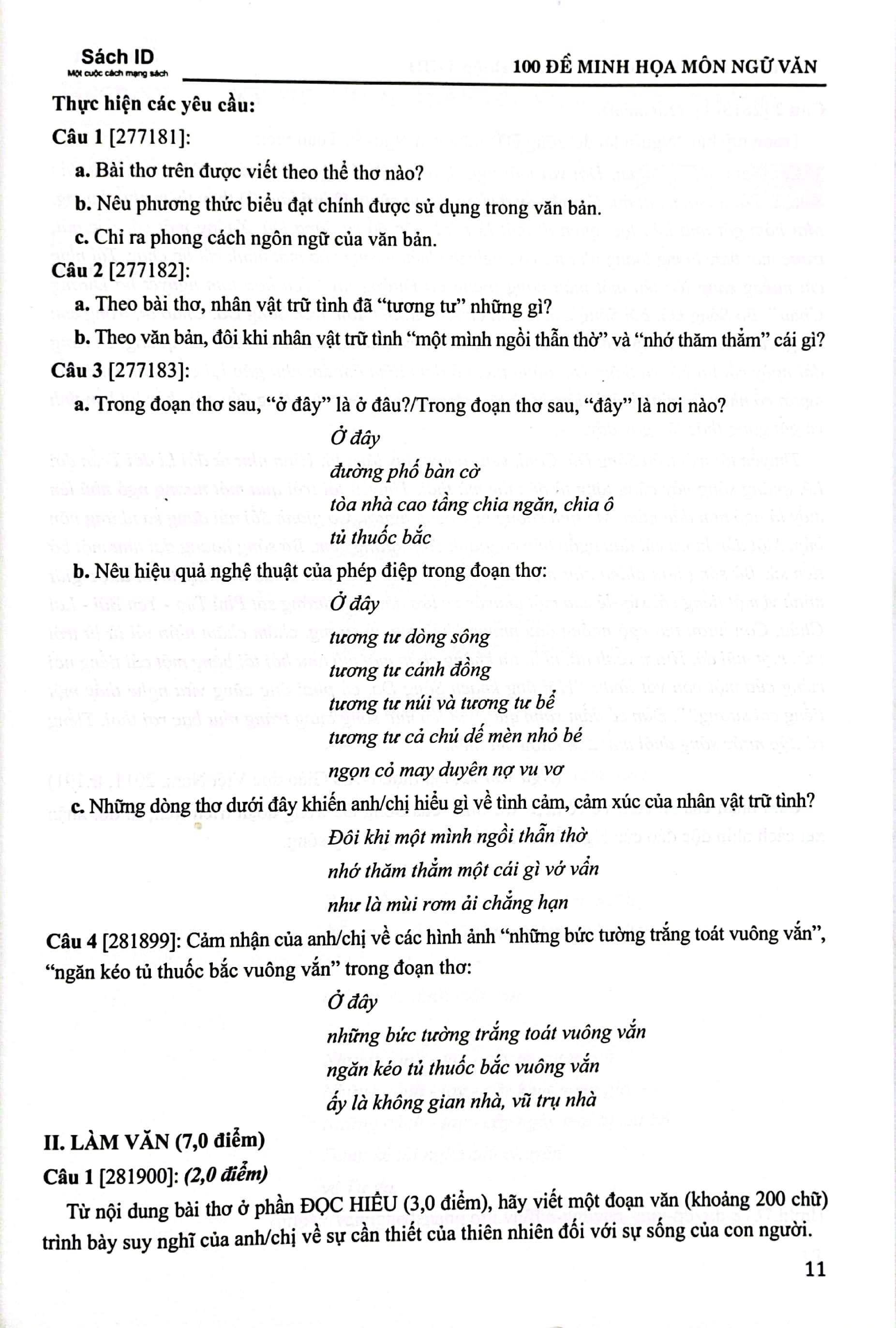 100 Đề Minh Họa Môn Ngữ Văn PDF đọc ebook online, epub online, nghe sách nói audio miễn phí.