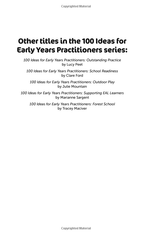 100 Ideas For Early Years Practitioners Observation, Assessment