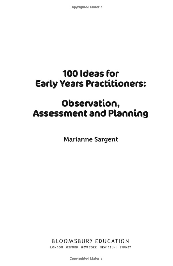 100 Ideas For Early Years Practitioners Observation, Assessment