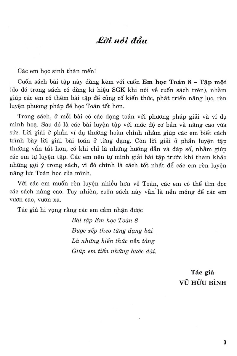 Bài Tập Em Học Toán 8 - Tập 1 (Biên Soạn Theo Chương Trình Giáo Dục Phổ Thông Mới) PDF đọc ebook online, epub online, nghe sách nói audio miễn phí. Tải sách Bài Tập Em Học Toán 8 - Tập 1 (Biên Soạn Theo Chương Trình Giáo Dục Phổ Thông Mới) PDF đọc ebook online, epub online, nghe sách nói audio miễn phí.