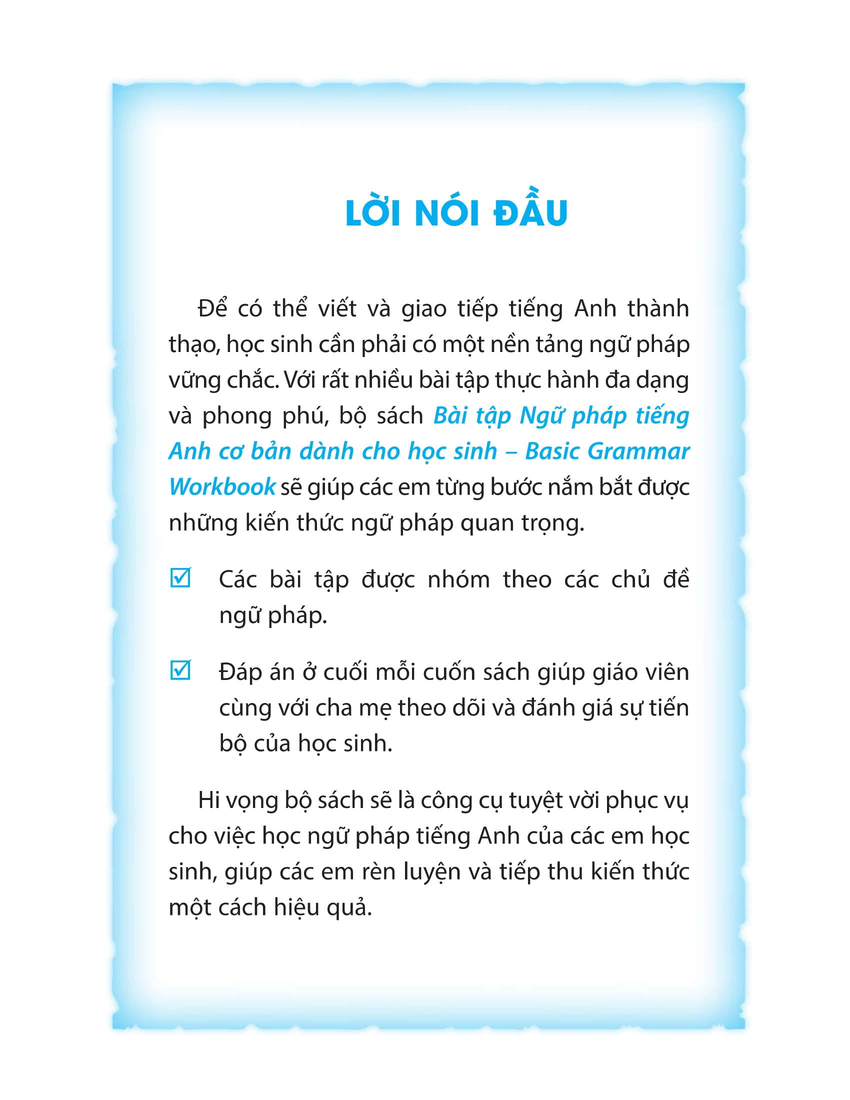 Bộ Bài Tập Ngữ Pháp Tiếng Anh Cơ Bản Dành Cho Học Sinh - Quyển 5 PDF Bộ Bài Tập Ngữ Pháp Tiếng Anh Cơ Bản Dành Cho Học Sinh - Quyển 5 PDF