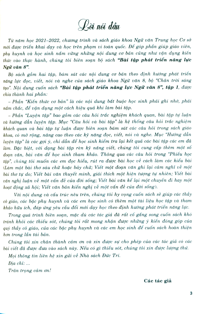 Bài Tập Phát Triển Năng Lực Ngữ Văn 8 - Tập 1 (Chân Trời) PDF đọc ebook online, epub online, nghe sách nói audio miễn phí.