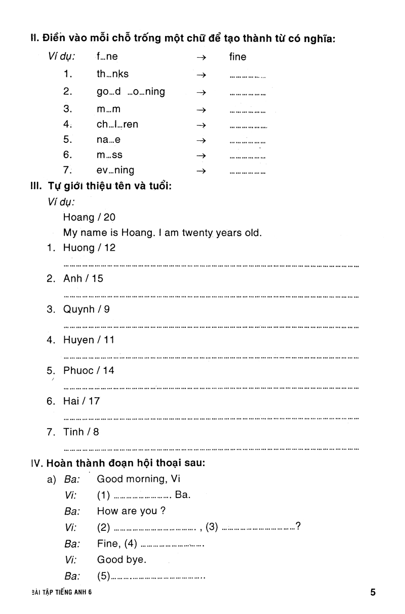 Tải sách Bài Tập Tiếng Anh Lớp 6 (Có Đáp Án) PDF đọc ebook online, epub online, nghe sách nói audio miễn phí.