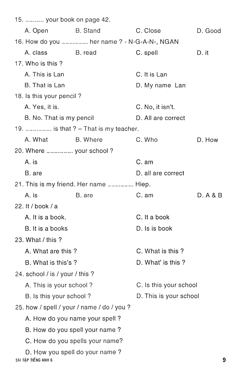 Tải sách Bài Tập Tiếng Anh Lớp 6 (Có Đáp Án) PDF đọc ebook online, epub online, nghe sách nói audio miễn phí.