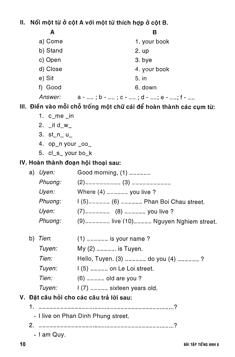 Tải sách Bài Tập Tiếng Anh Lớp 6 (Có Đáp Án) PDF đọc ebook online, epub online, nghe sách nói audio miễn phí.