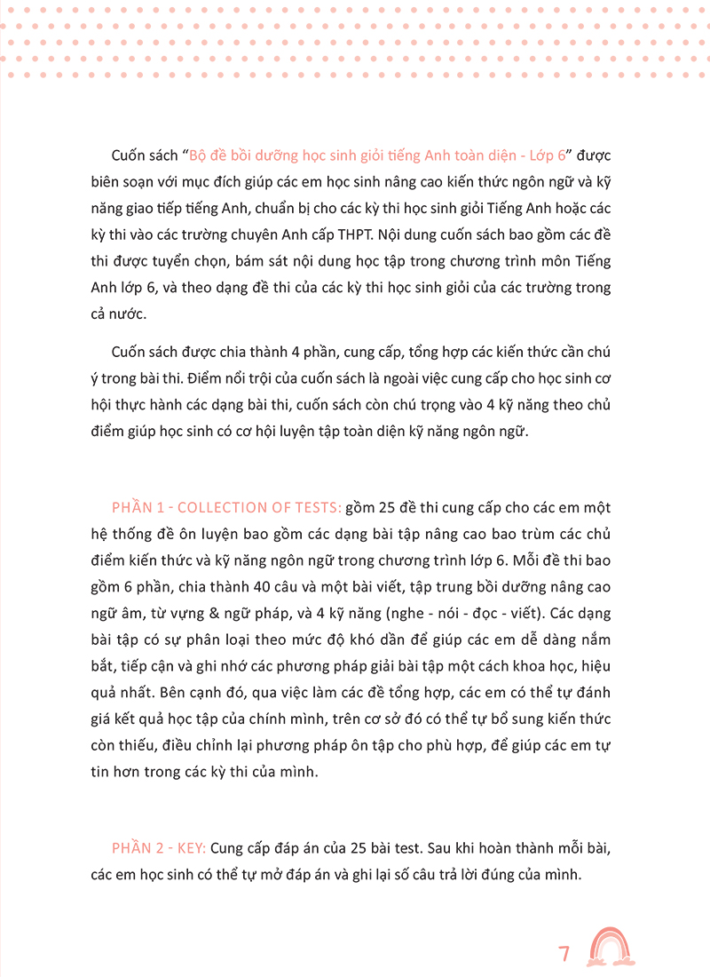 Tải sách Bộ Đề Bồi Dưỡng Học Sinh Giỏi Tiếng Anh Toàn Diện Lớp 6 PDF đọc ebook online, epub online, nghe sách nói audio miễn phí.