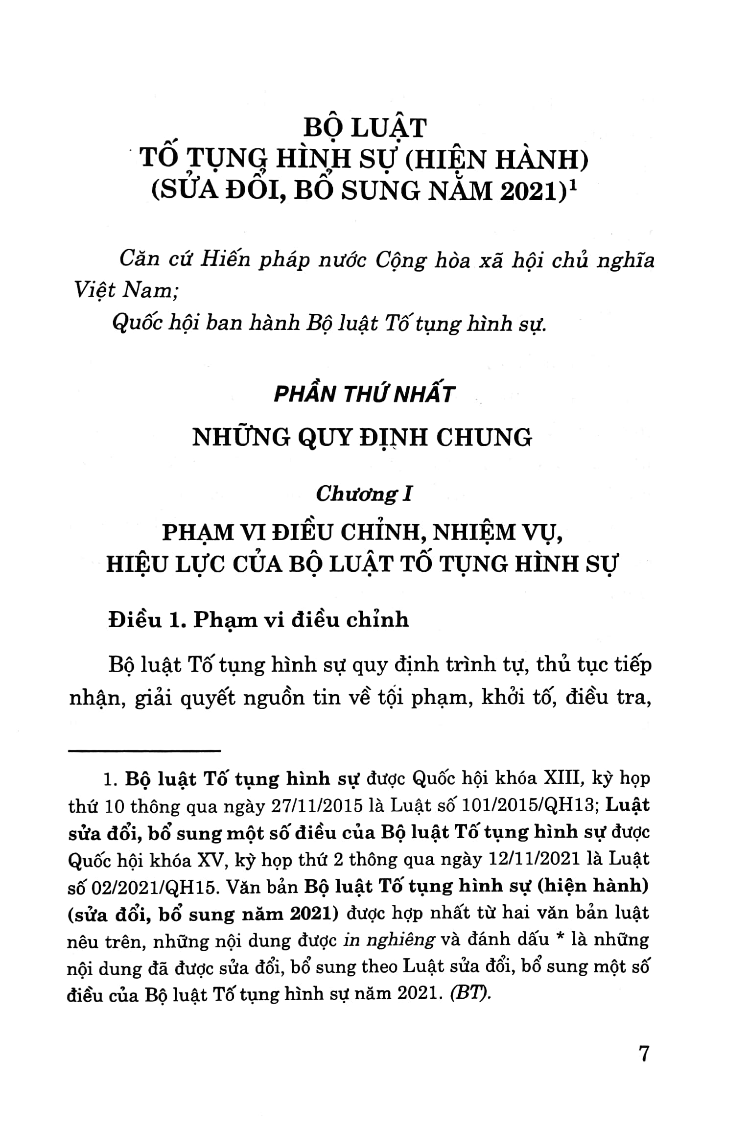 Bộ Luật Tố Tụng Hình Sự (Hiện Hành) (Sửa Đổi, Bổ Sung Năm 2021) PDF đọc ebook online, epub online, nghe sách nói audio miễn phí.