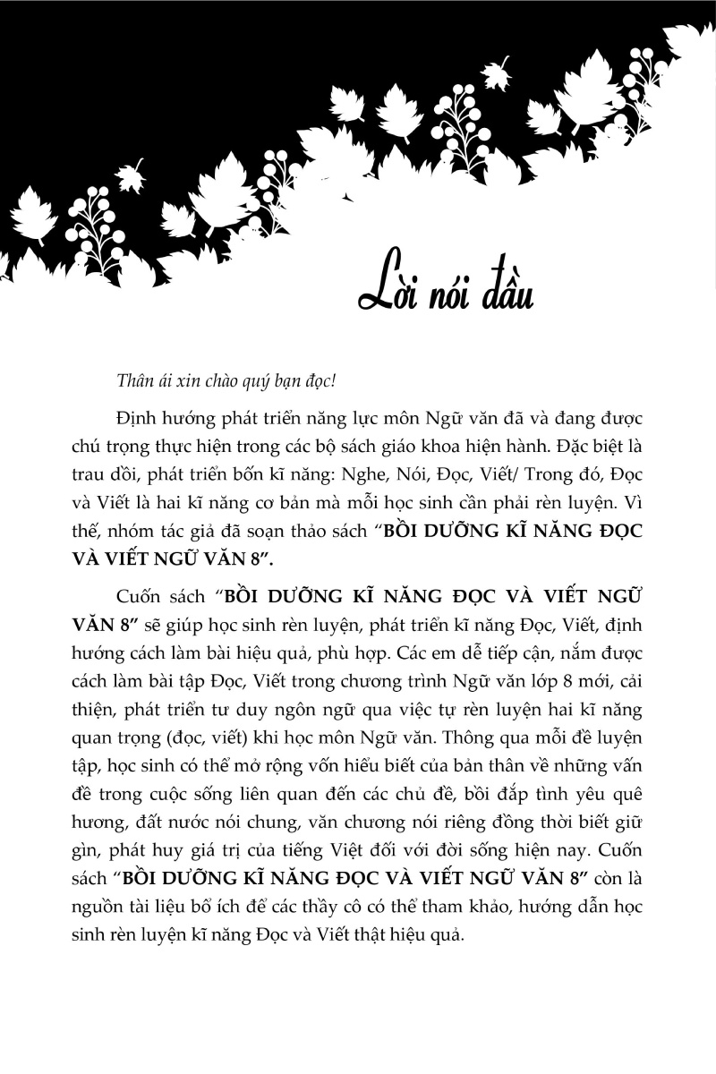 Bồi Dưỡng Kĩ Năng Đọc Và Viết Ngữ Văn 8 PDF đọc ebook online, epub online, nghe sách nói audio miễn phí.