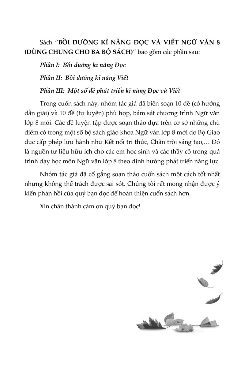Bồi Dưỡng Kĩ Năng Đọc Và Viết Ngữ Văn 8 PDF đọc ebook online, epub online, nghe sách nói audio miễn phí.