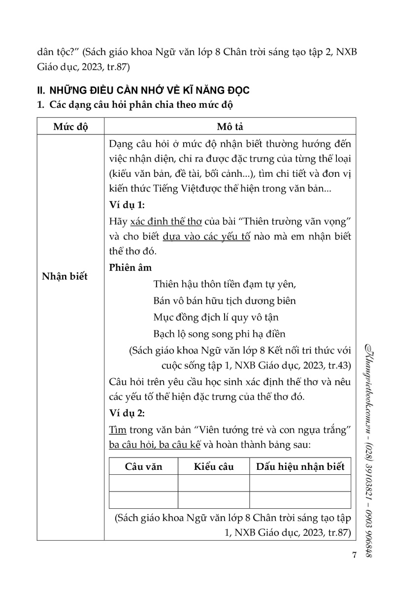 Bồi Dưỡng Kĩ Năng Đọc Và Viết Ngữ Văn 8 PDF đọc ebook online, epub online, nghe sách nói audio miễn phí.