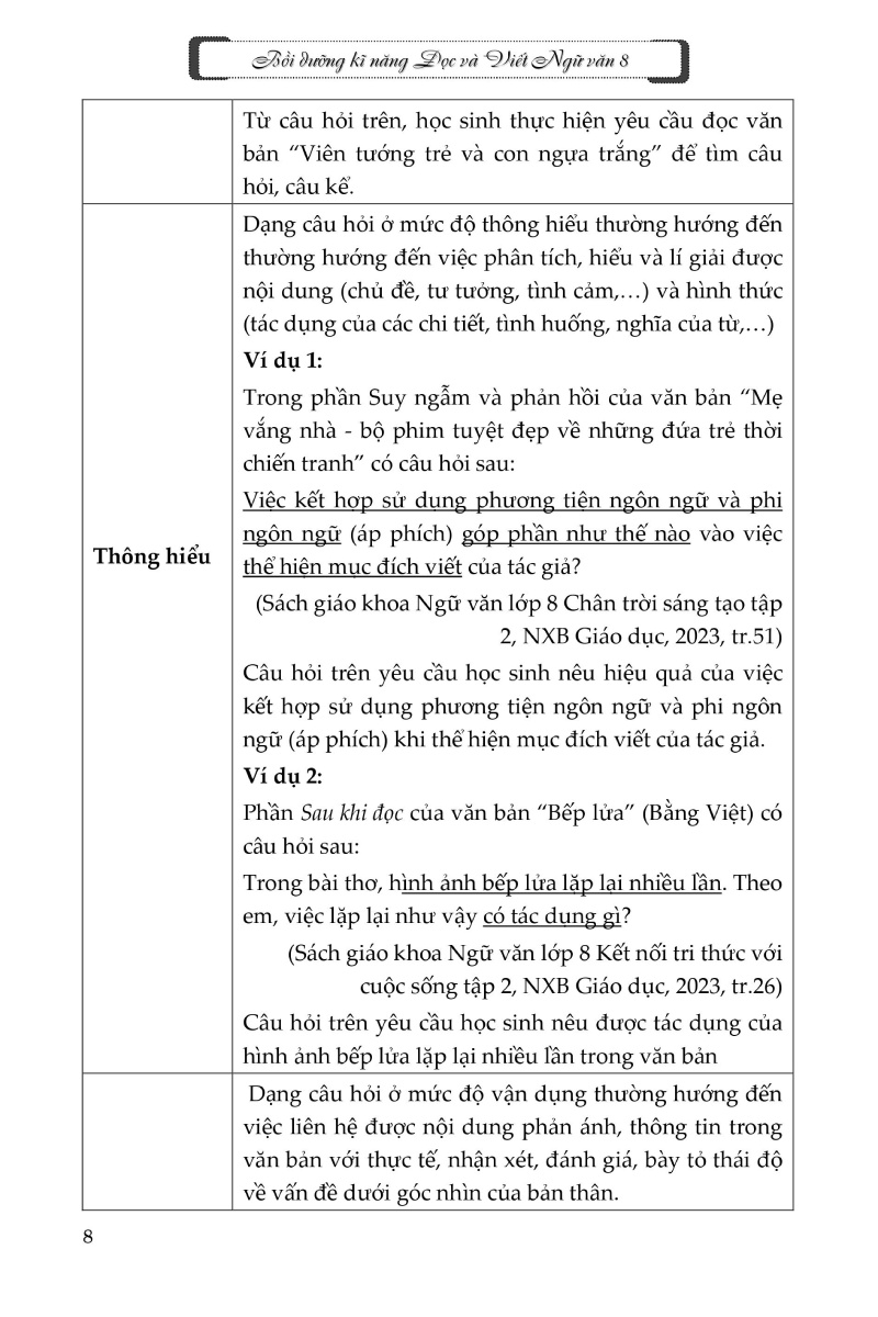 Bồi Dưỡng Kĩ Năng Đọc Và Viết Ngữ Văn 8 PDF đọc ebook online, epub online, nghe sách nói audio miễn phí.