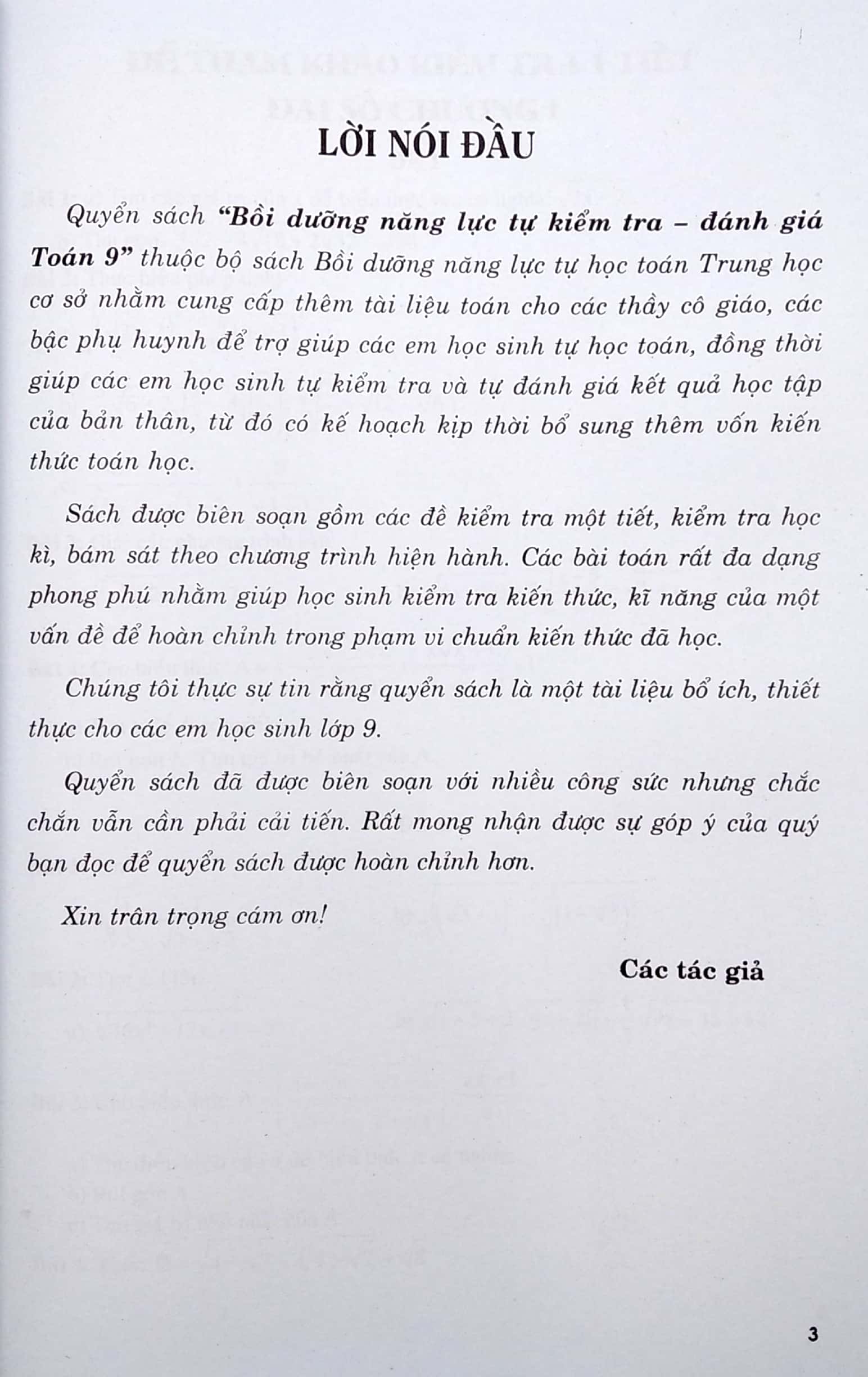 Bồi Dưỡng Năng Lực Tự Kiểm Tra - Đánh Giá Toán 9 PDF đọc ebook online, epub online, nghe sách nói audio miễn phí.