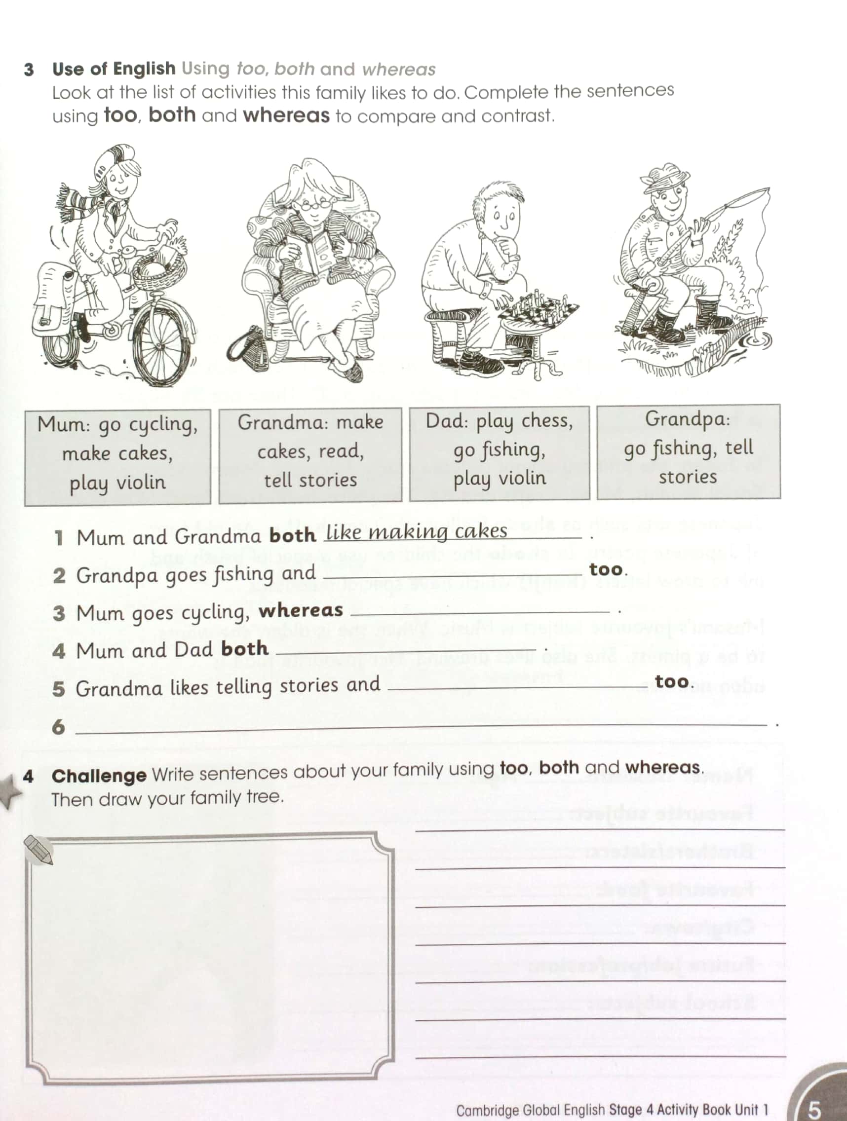 CAMBRIDGE GLOBAL ENGLISH GRADE 4 WORKBOOK ANSWERS visual data 5