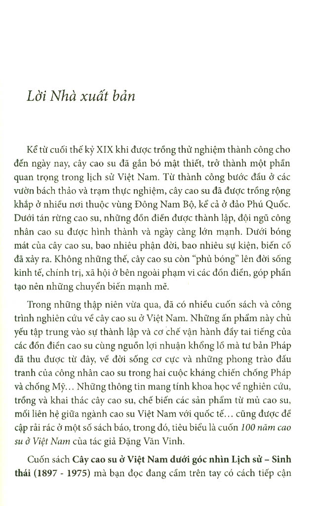 Cây Cao Su Ở Việt Nam Dưới Góc Nhìn Lịch Sử - Sinh Thái (1897-1975) PDF đọc ebook online, epub online, nghe sách nói audio miễn phí.