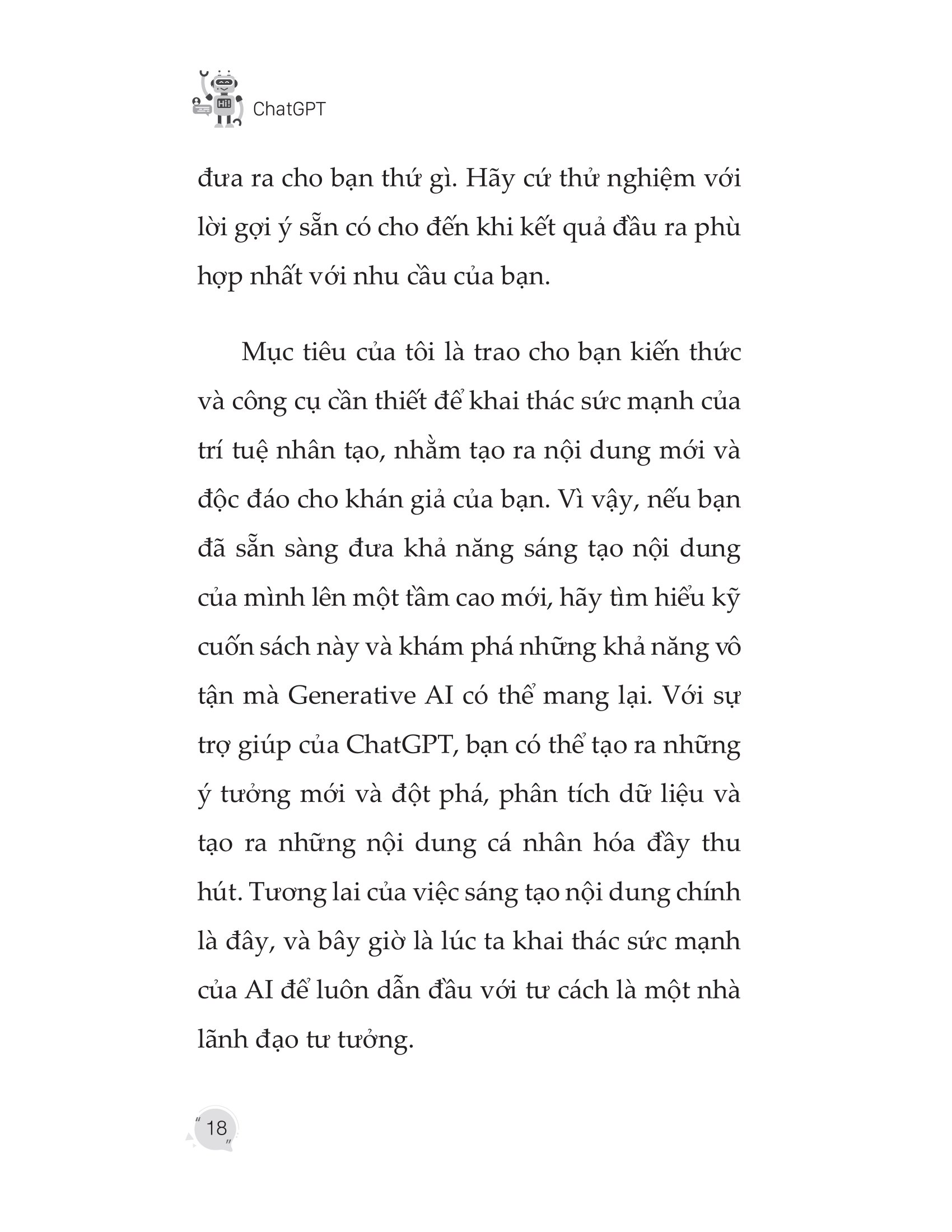 Chat GPT - Ứng Dụng Trí Tuệ Nhân Tạo Trong Công Việc PDF đọc ebook online, epub online, nghe sách nói audio miễn phí. Tải sách Chat GPT - Ứng Dụng Trí Tuệ Nhân Tạo Trong Công Việc PDF đọc ebook online, epub online, nghe sách nói audio miễn phí.