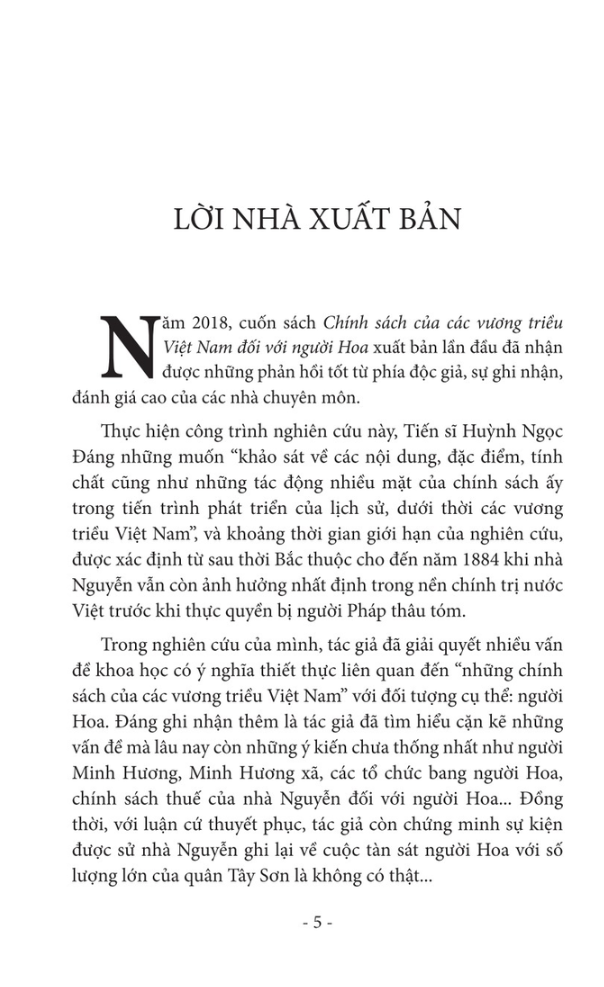 Chính Sách Của Các Vương Triều Việt Nam Đối Với Người Hoa PDF Chính Sách Của Các Vương Triều Việt Nam Đối Với Người Hoa PDF