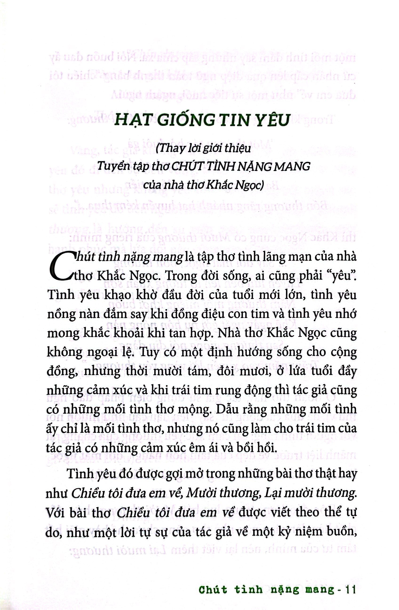 Chút Tình Nặng Mang - Tuyển Tập Thơ PDF