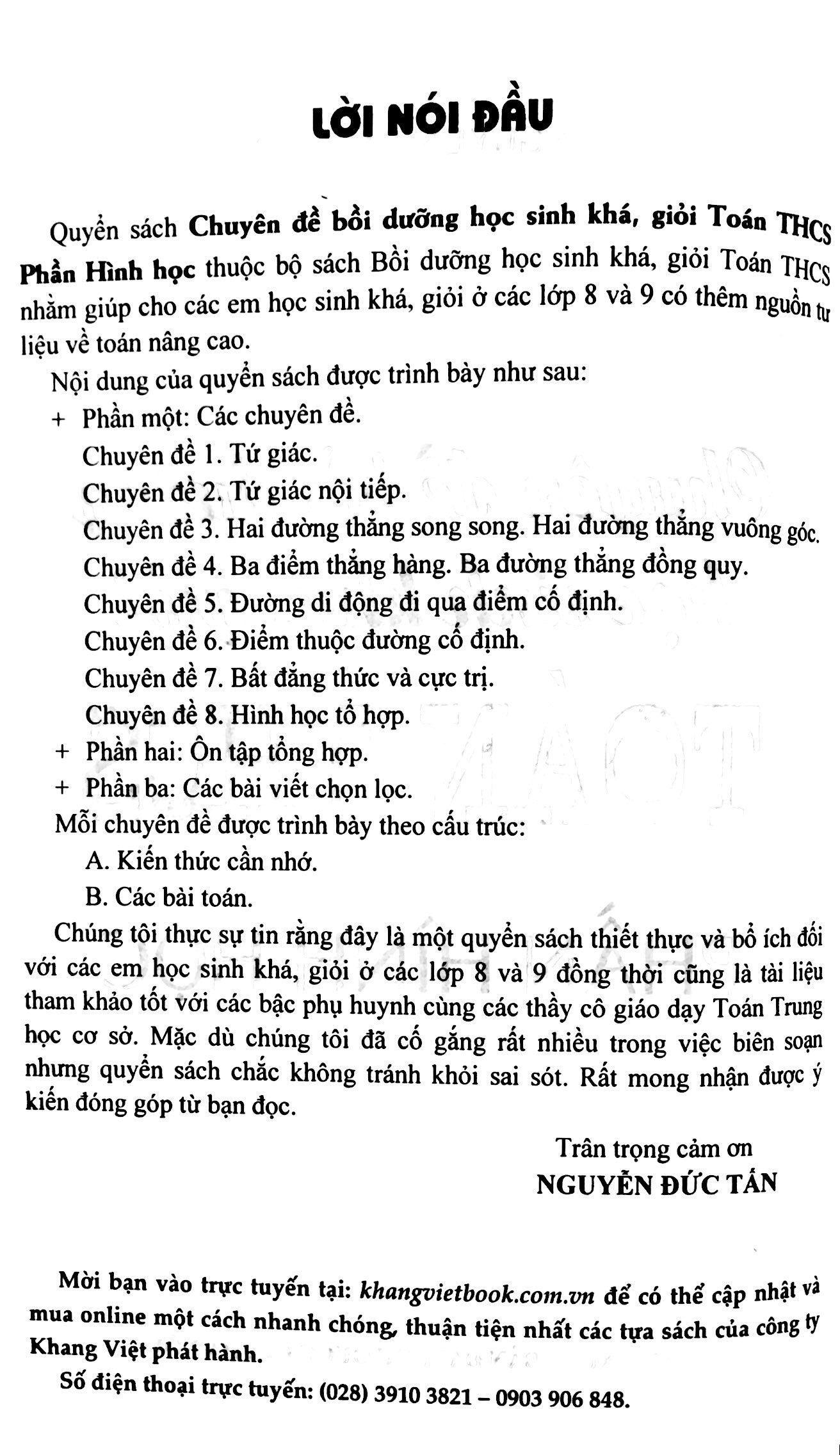 Tải sách Chuyên Đề Bồi Dưỡng Học Sinh Khá Giỏi Toán Thcs Phần Hình Học PDF đọc ebook online, epub online, nghe sách nói audio miễn phí.