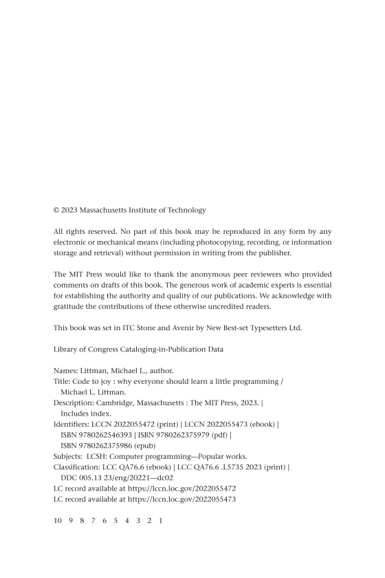 Code To Joy - Why Everyone Should Learn A Little Programming PDF đọc ebook online, epub online, nghe sách nói audio miễn phí.