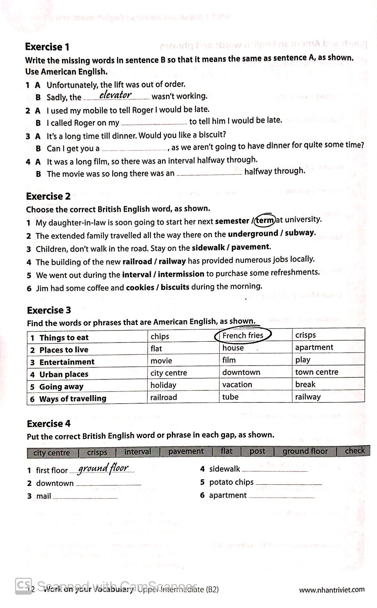 Sách Collins Work On Your Vocabulary Upper Intermediate (B2)