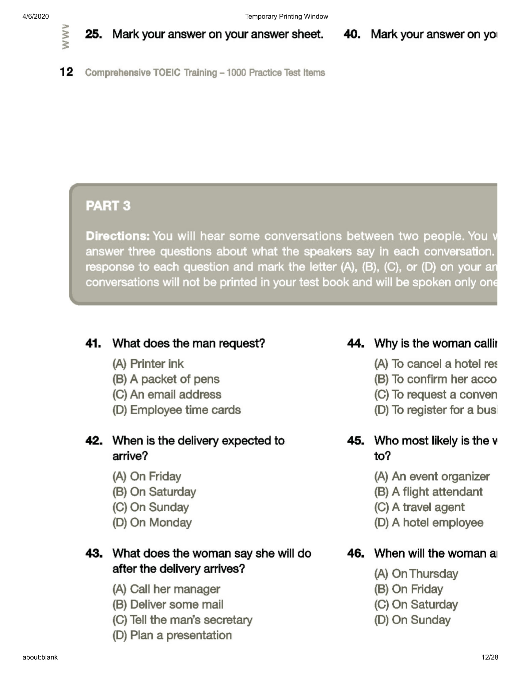 Comprehensive Toeic Training 1000 Practice Test Items Vol 2 - Kèm CD PDF Comprehensive Toeic Training 1000 Practice Test Items Vol 2 - Kèm CD PDF