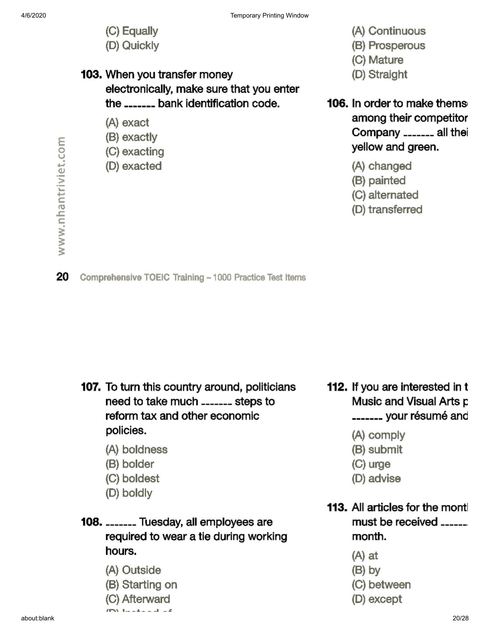 Comprehensive Toeic Training 1000 Practice Test Items Vol 2 - Kèm CD PDF Comprehensive Toeic Training 1000 Practice Test Items Vol 2 - Kèm CD PDF