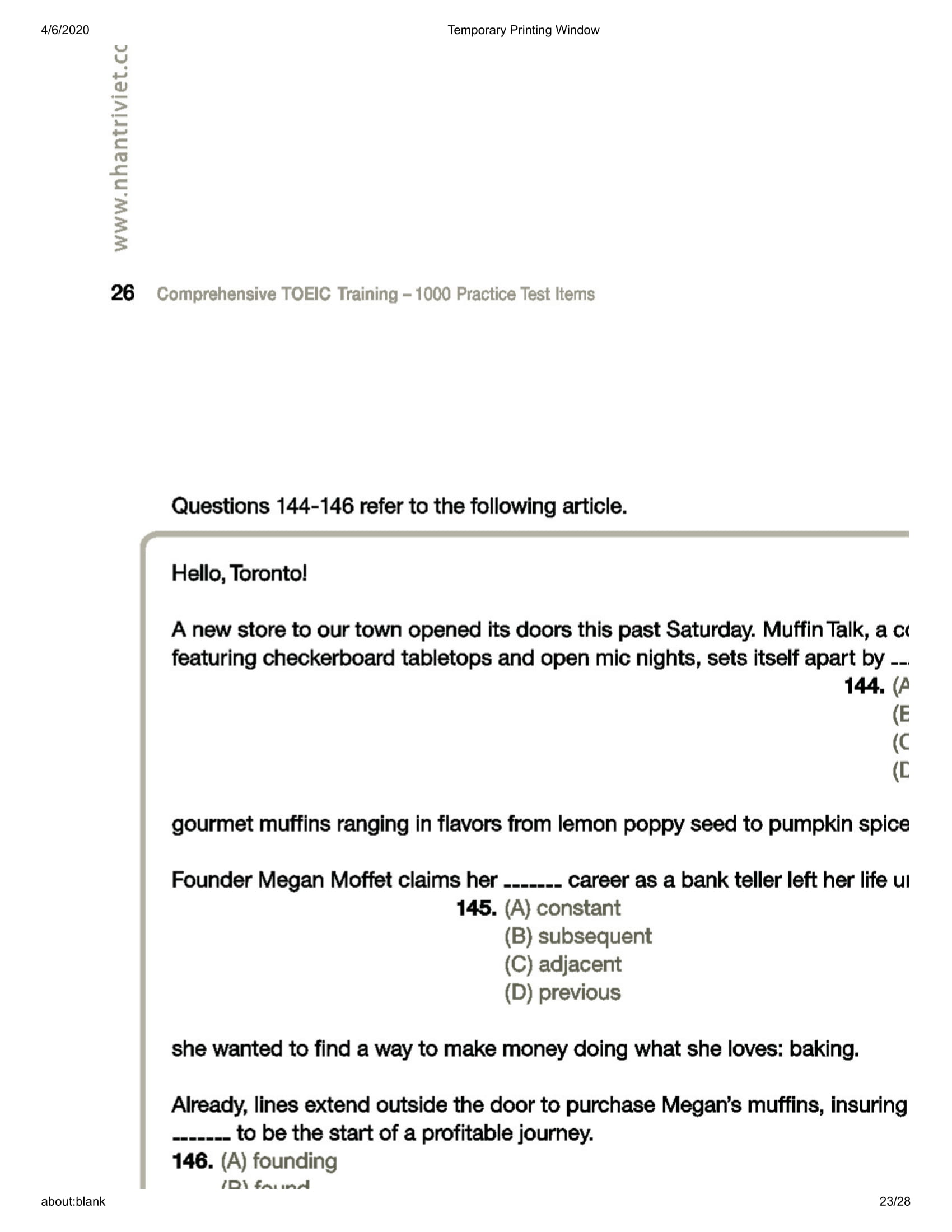 Comprehensive Toeic Training 1000 Practice Test Items Vol 2 - Kèm CD PDF Comprehensive Toeic Training 1000 Practice Test Items Vol 2 - Kèm CD PDF