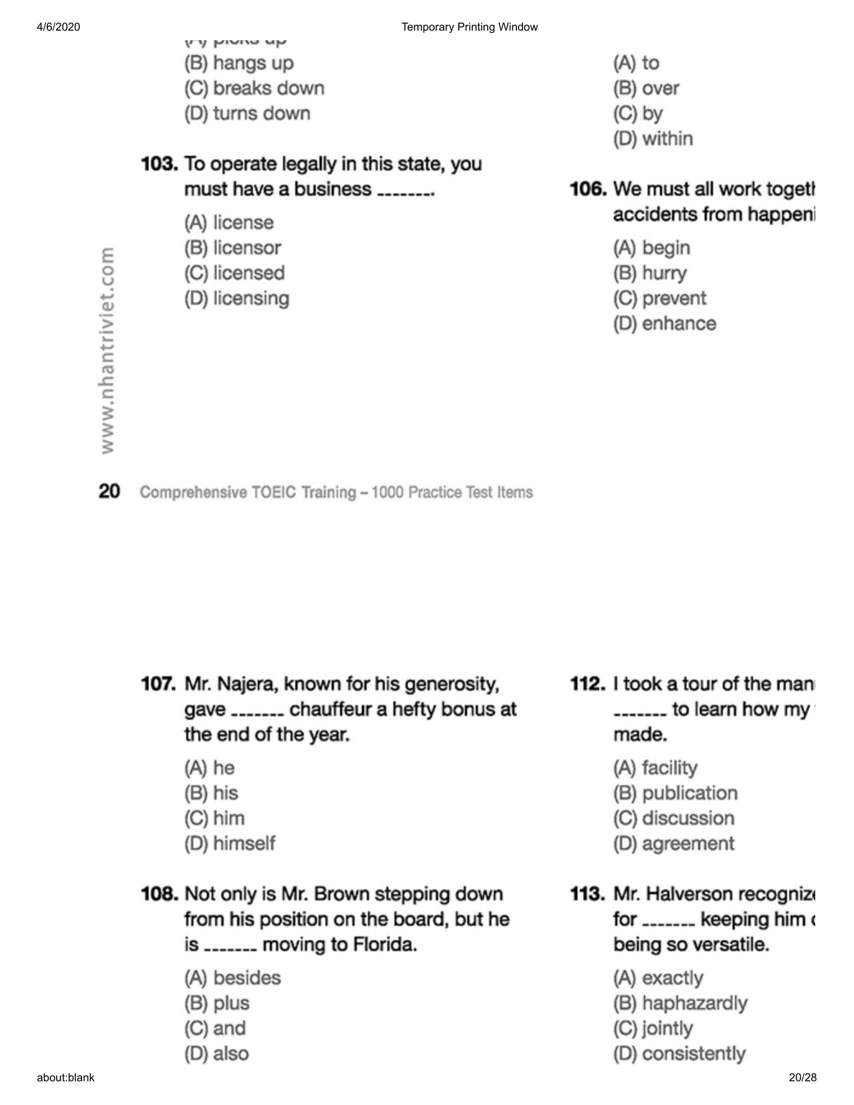 Bộ Comprehensive Toeic Training 1000 Practice Test Items (Vol 3) - Kèm CD PDF đọc ebook online, epub online, nghe sách nói audio miễn phí tại reds.vn. Bộ Comprehensive Toeic Training 1000 Practice Test Items (Vol 3) - Kèm CD PDF đọc ebook online, epub online, nghe sách nói audio miễn phí.