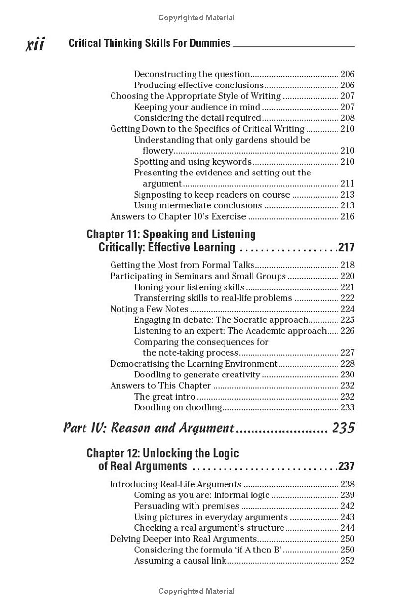 Critical Thinking Skills For Dummies