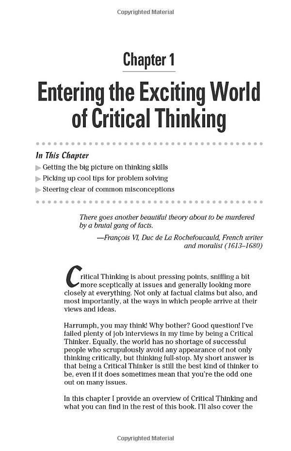 Critical Thinking Skills For Dummies